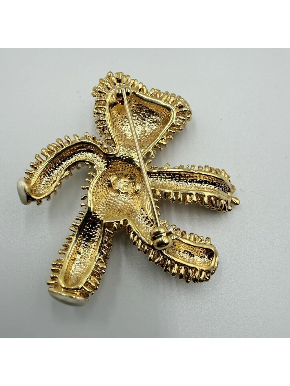 Jackie Kennedy Gold Tone Teddy Bear Pin Brooch Camrose & Kross
